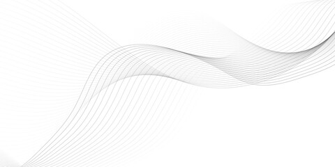 Fototapeta premium gray wave curve lines banner background design. Digital frequency track equalizer. Stylized line art background. modern soft luxury texture with smooth and clean vector subtle background illustration