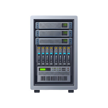 Large computer server with multiple hard drives.