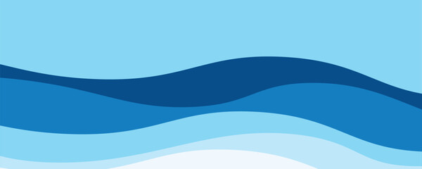 Fototapeta premium Seamless sea waves layered vector background. Blue ocean waves. Water wave pattern design.