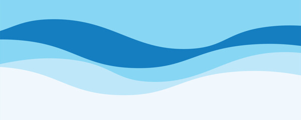 Fototapeta premium Seamless sea waves layered vector background. Blue ocean waves. Water wave pattern design.