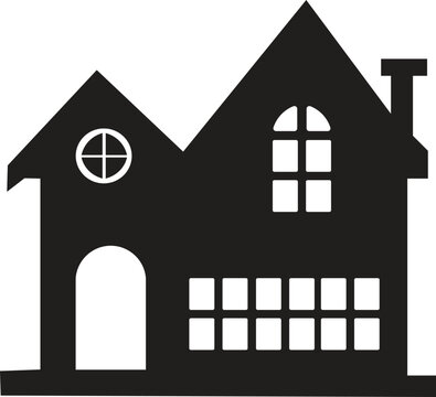 Black silhouette of a house.