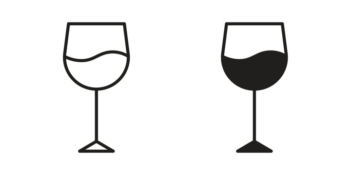 Cup of wine icon in line design. editable stroke icon vector. EPS10