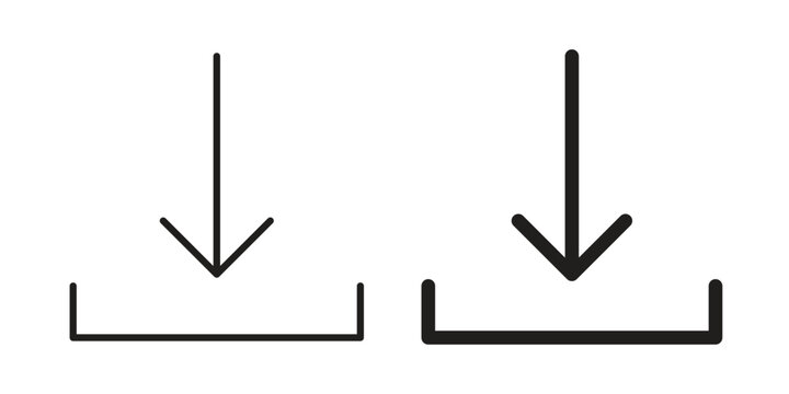 Download icon in line design. editable stroke icon vector. EPS10