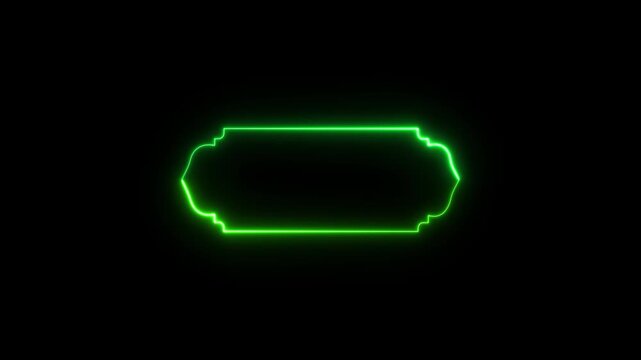 Neon effect Islamic pattern frame icon animation.