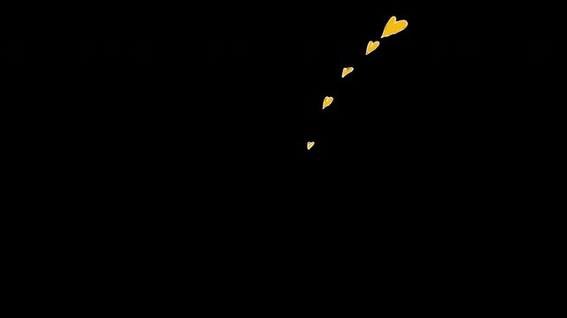 Hearts from the envelope on Valentine's Day icon loop Animation video transparent background with alpha channel
