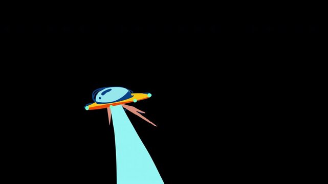 alien space ship icon loop Animation video transparent background with alpha channel