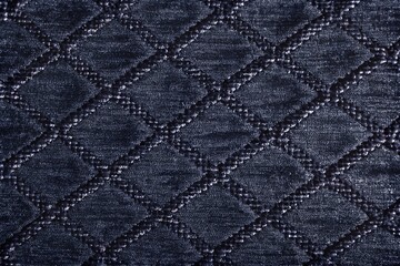 Fototapeta premium Natural Dark Navy Blue Diamond Quilted Fabric Texture Background