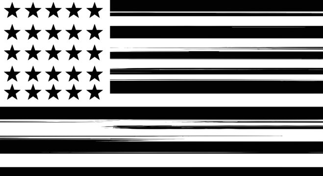 abstract american flag, black and white