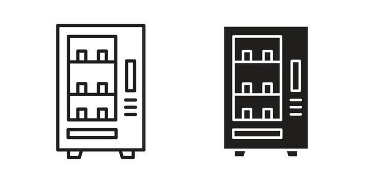 Vending machine icon set concept vector graphics for web UI
