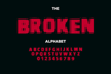 Fototapeta premium The Broken Alphabet Typography on Black Background