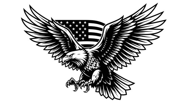 American eagle with USA flag