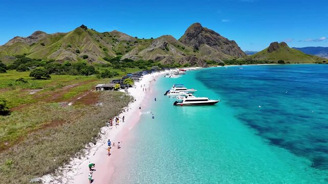 Pink Beach Komodo Aerial Coastal View