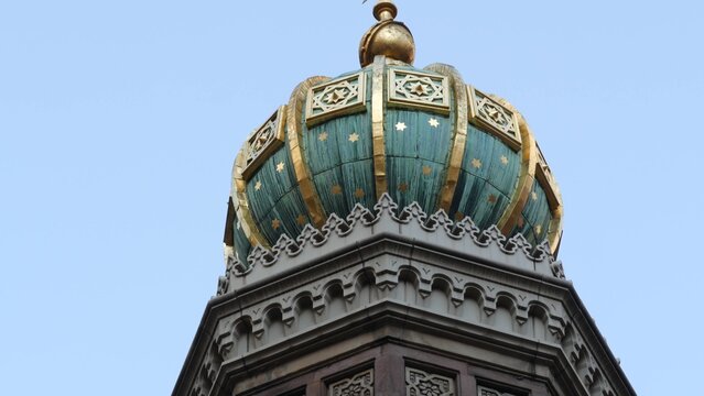 New York Central Synagogue historic building 1872, Lexington avenue, United States of America. Jewish congregation in Manhattan. Judaism religion landmark. Turret with Star of David ornament. Heritage