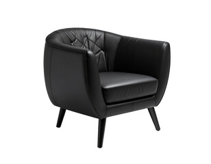 Fototapeta premium Firefly_Dark brown door standing full body isolated against a stark white background, stock p - Firefly_Single black sofa chair, standing isolated on a seamless white background, high quali
