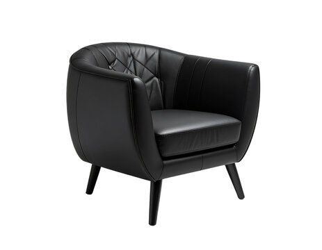 Firefly_Dark brown door standing full body isolated against a stark white background, stock p - Firefly_Single black sofa chair, standing isolated on a seamless white background, high quali