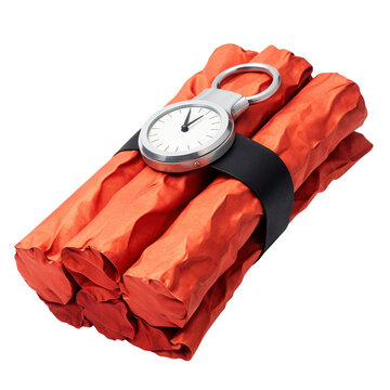 Timebomb with Clock and Orange Wrapping