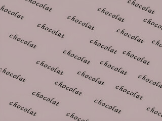 Fototapeta premium 「chocolat」の文字が並ぶ背景素材