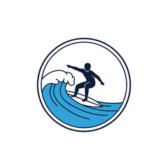 Fototapeta premium Surfer Riding Wave Icon