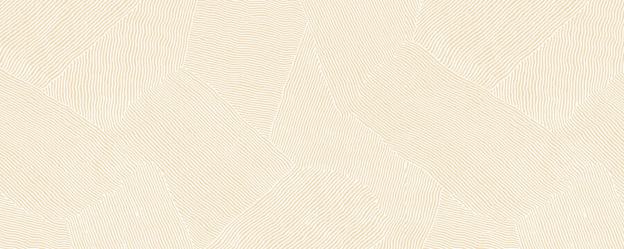 Abstract neutral wallpaper with irregular shapes filled with flowing contour line patterns in beige tones