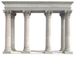 Obraz premium A white architectural structure with four columns