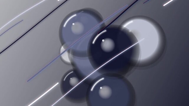 abstract background with shiny spheres and light trails