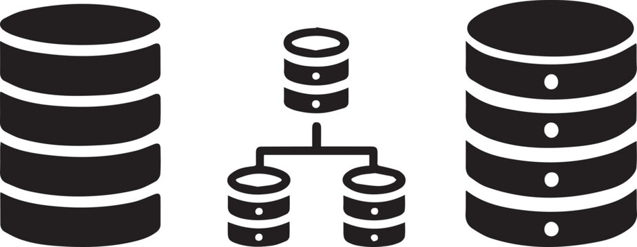 Database server icon vector &ndash; data storage, network, and cloud technology symbol .
