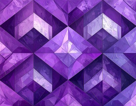 Abstract geometric artwork, purple crystal-like pattern with reflective surfaces