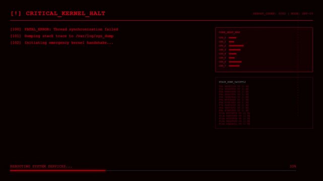 System Rebuild Success Kernel Recovery Stack Dump Interface.