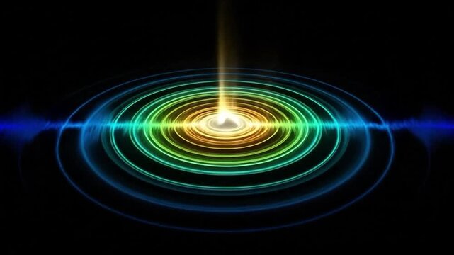 Quantum Frequency Healing Visualization with Energy Ripples and Sound Waves Background