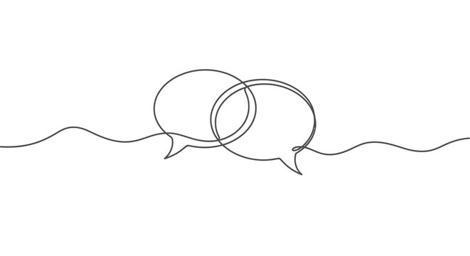 Speech bubble line art minimalist communication icon