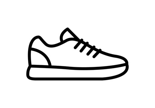 Icono lineal de una zapatilla de deporte o calzado deportivo