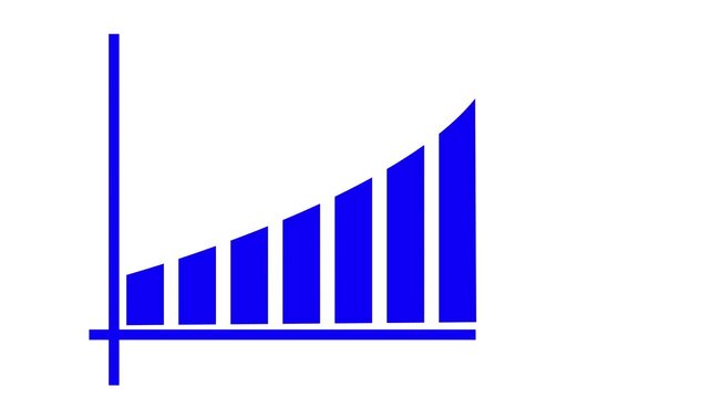business concept. Arrow rising on graph sale symbols. growing up.business graph chart icon animation background.Business growth white background.
