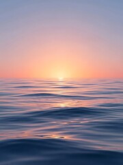 Obraz premium Serene Ocean Surface at Sunset with Tranquil Ripples and Soft Lighting
