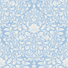 Fototapeta premium Classic Symmetrical Baroque Floral Tapestry Design