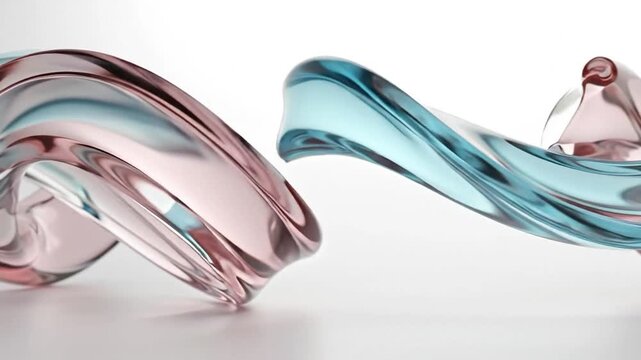Abstract Transgender Pride Colors Fluid Glass Ribbons Representing Gender Fluidity