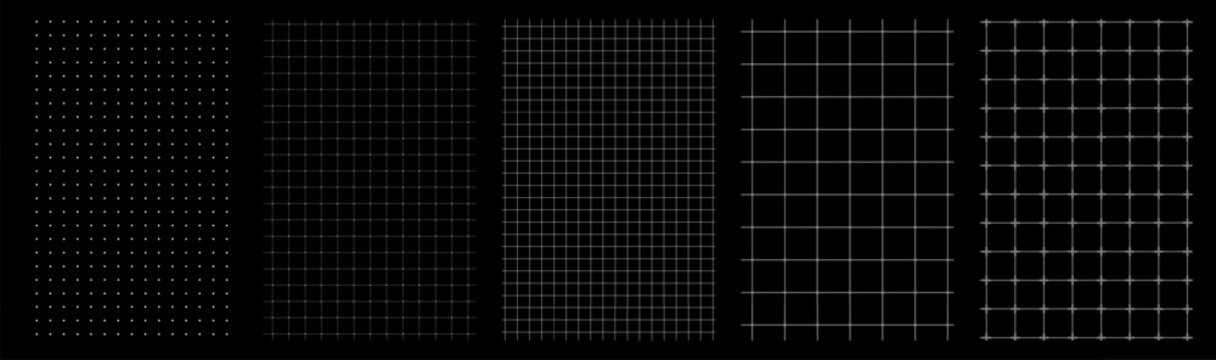 Blueprint grid black precision millimeter pattern with white thin lines for drafting plan, engineering sketch, geometric background and architecture layout.