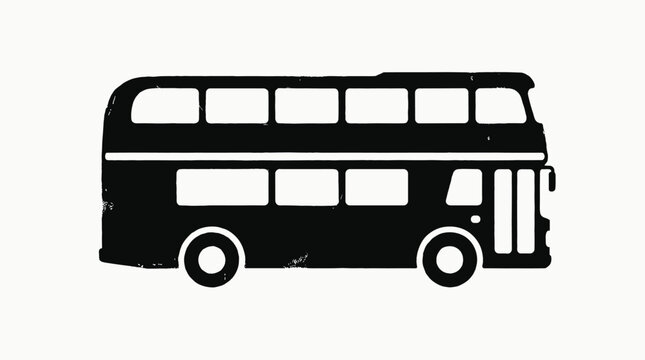Red bus vector illustration on white background