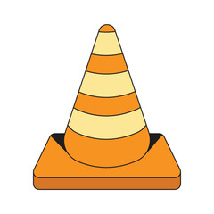 Traffic Cone Flat Design Cartoon Icon Illustration © artcaka