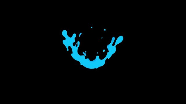 Flash liquid explosion, cartoon water splash energy, shape hand drawn FX, fluid smoke shine burst, 2D spark element, comic effect animation on black screen background.