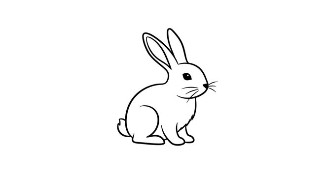 Easter day bunny line art easter day vector illustration of a cute rabbit