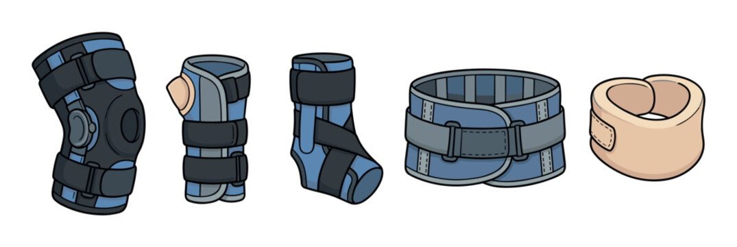 Orthopedic braces and supports for injury recovery and rehabilitation, including knee, wrist, ankle, back, and neck devices, are essential medical aids.