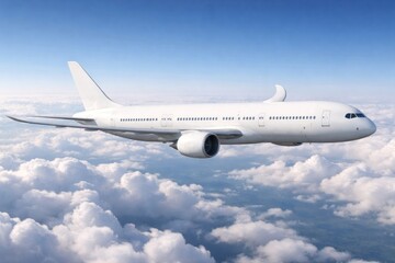 Obraz premium Airplane soaring above clouds
