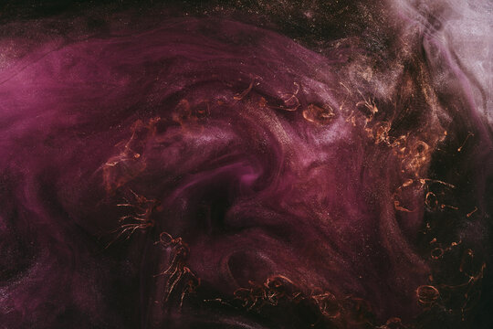 Luxurious abstract dark background. Explosive colors wallpaper, outer space pattern. Dynamic paint backdrop.