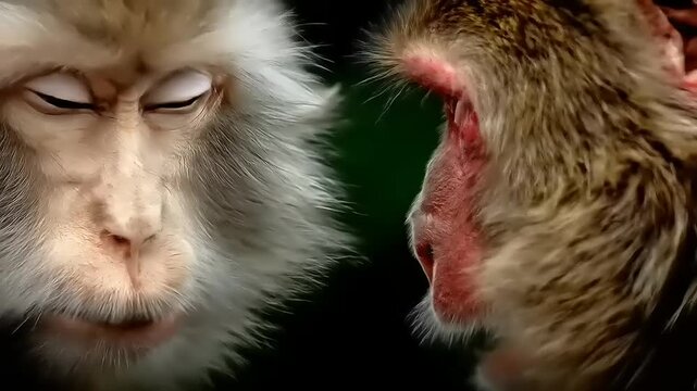 Captivating primate visages a mesmerizing encounter, showcasing nuanced expressions and intricate facial patterns, delivering visual impact