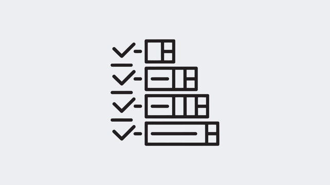 A checklist of tasks with checkboxes and lines, symbolizing organization and productivity in a simple black and white design.