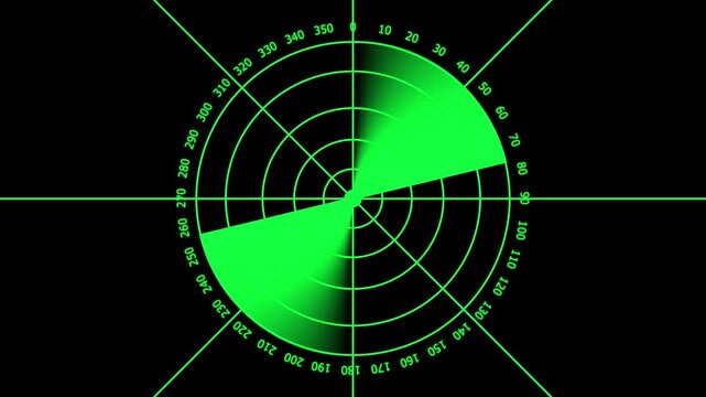 Digital searching system rader searching security concept animation icon. Radar Screen Animation with World Map Overlay and Rotating Circular Grid Scanning for Surveillance and Navigation Concept.