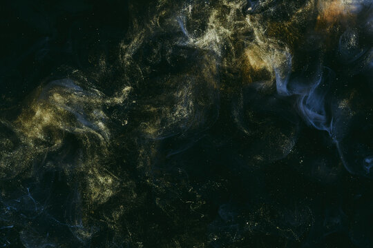 Luxurious abstract dark background. Explosive colors wallpaper, outer space pattern. Dynamic paint backdrop.