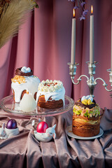 Naklejka premium Delightful Easter desserts beautifully arranged for a festive spring celebration