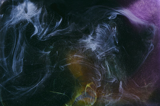 Luxurious abstract dark background. Explosive colors wallpaper, outer space pattern. Dynamic paint backdrop.