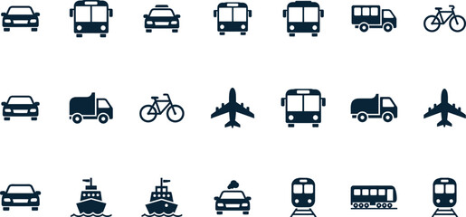 Transportation modes and vehicles icon set © Alon power